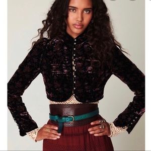 NWT Free People Velvet Cropped Jacket